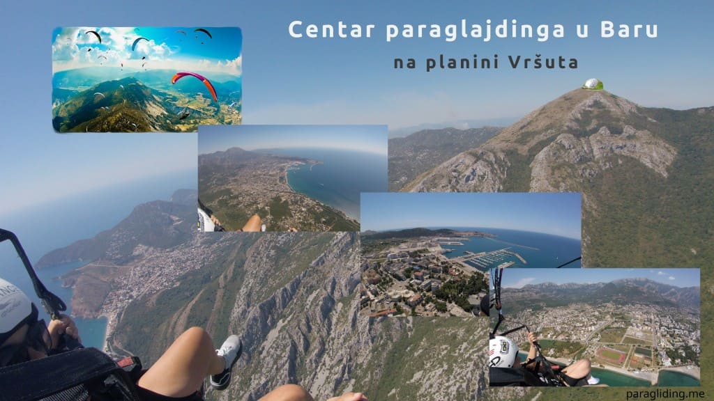 Paraglajder iznad barske obale i planine